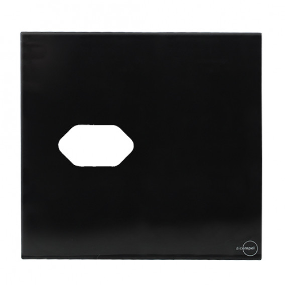 Placa p/ 1 Tomada 4x4 - Novara Glass Preto Grafite